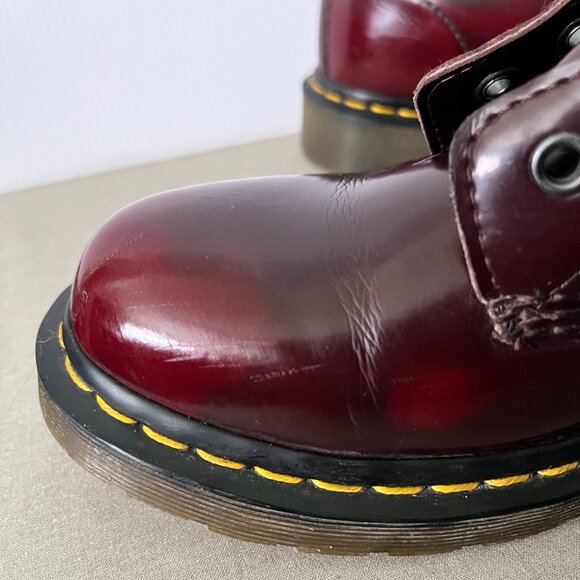 Dr Martens Vegan Cherry Red Boots Women's Size 9 US - Picture 7 of 11